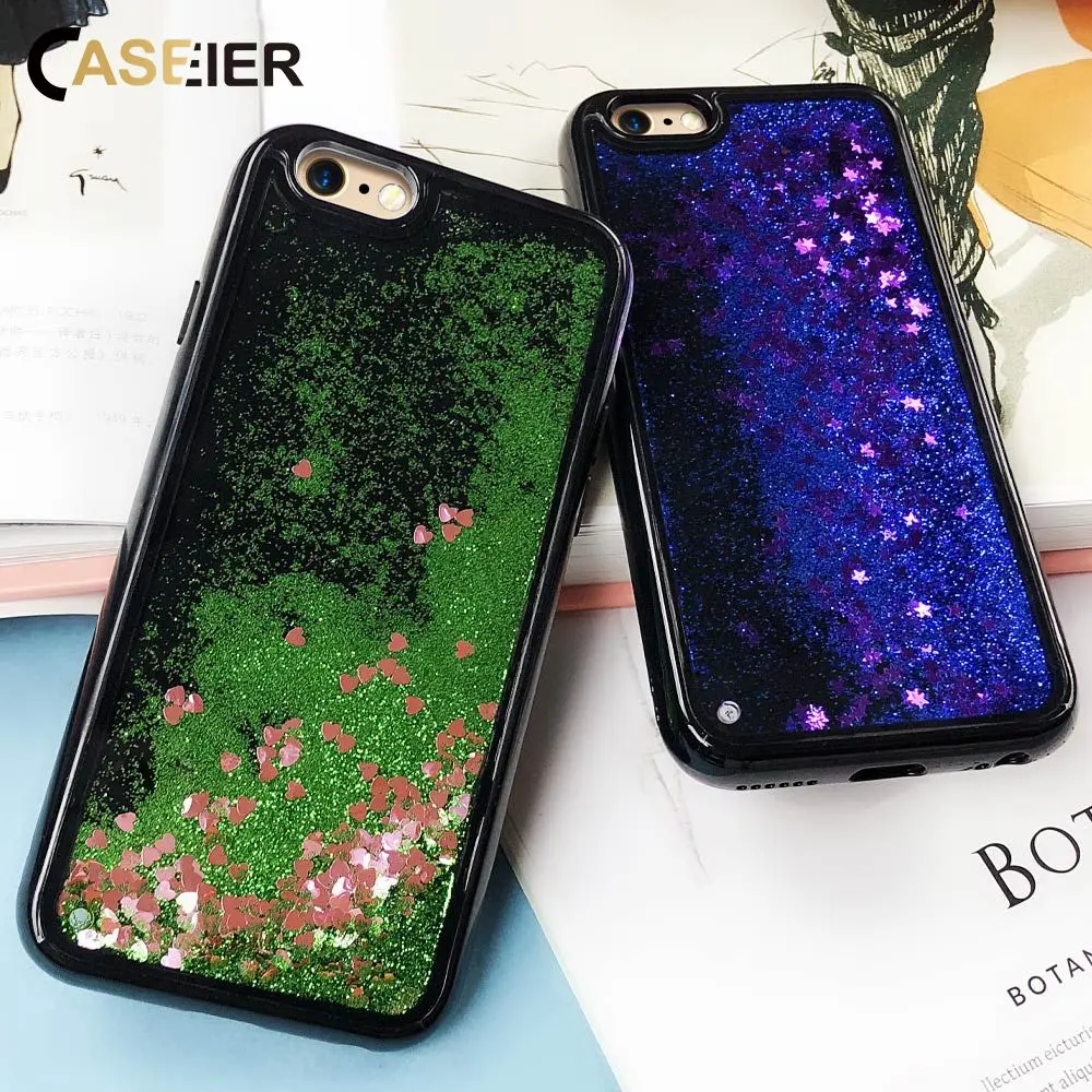 

CASEIER Quicksand Case For iPhone X 7 8 6s 6 Plus Soft TPU Edge Glitter Phone Cases For iPhone 8 7 6 6S Plus Bling Girly Cover
