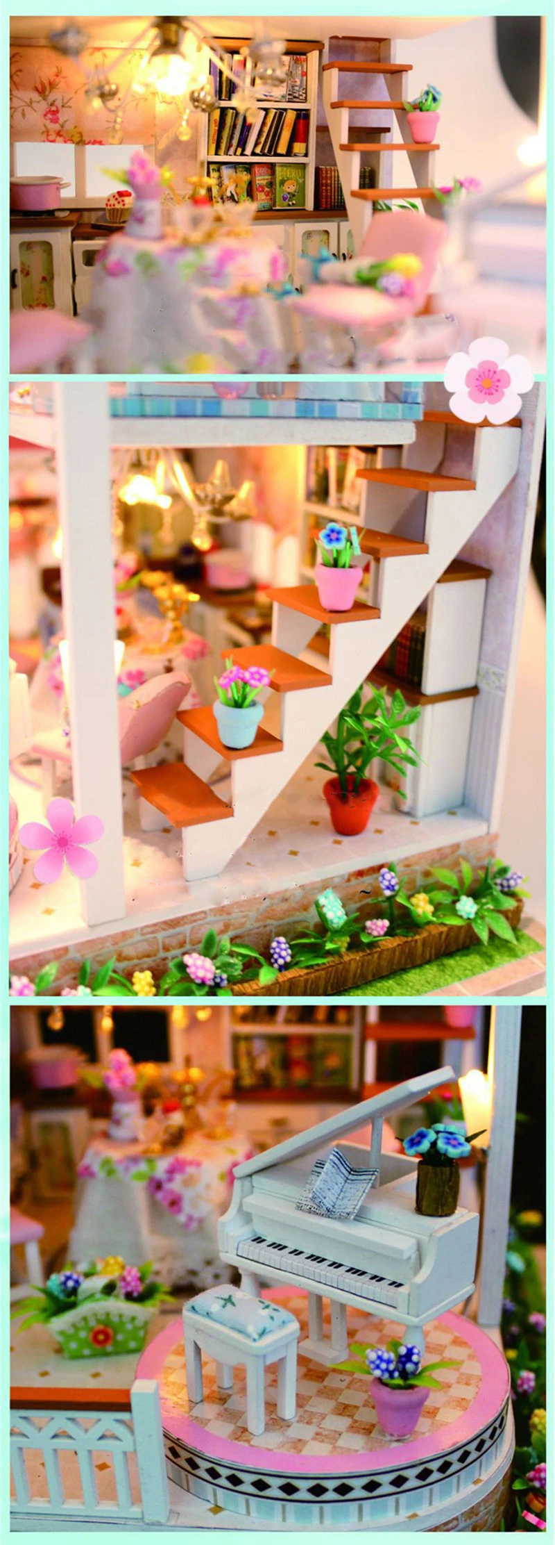 DIY кукольный домик куклы дом игрушечная мебель ролевые игры мини 3D деревянный стерео сборки головоломки игрушечные лошадки бытовой birhday