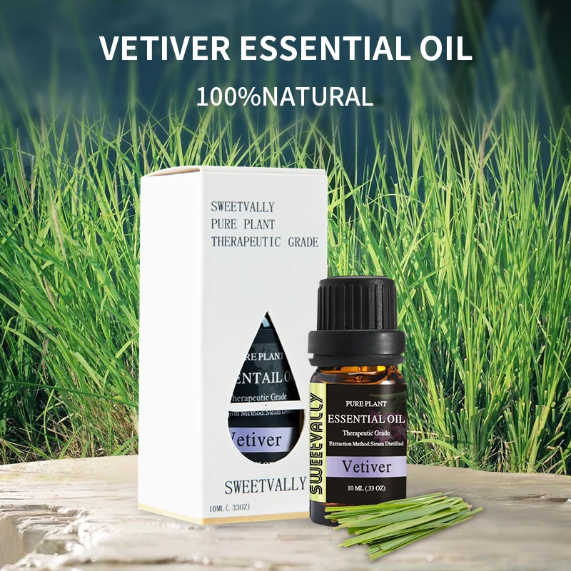 

10ml Pure Essential Oil For Aromatherapy Diffusers Vetiver Essential Oils Organic Body Relieve Stress Air Freshening Help Sleep