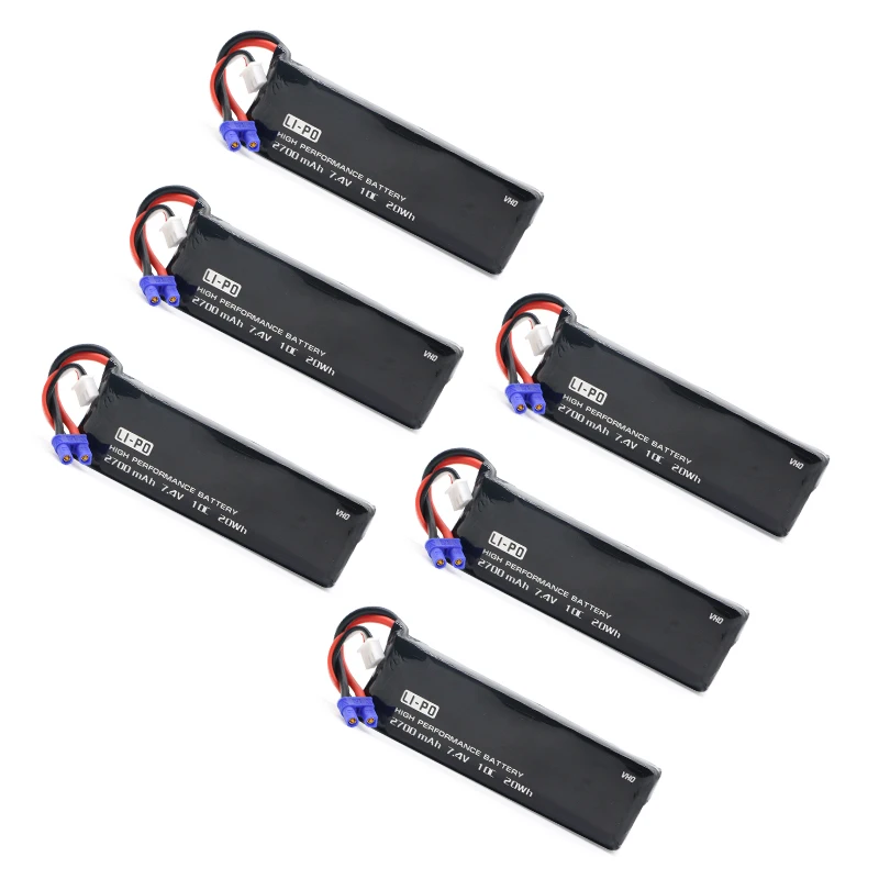 

Hubsan H501S lipo battery 7.4V 2700mAh 10C Batteies 6pcs for Hubsan H501C rc Quadcopter Airplane drone Spare Parts