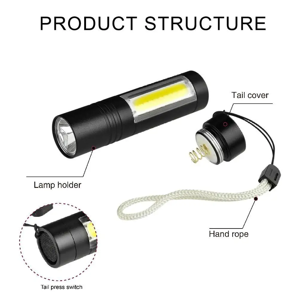 

Skywolfeye LED Flashlights Portable Mini Torch Flashlight Use 14500 AA Battery Lighting lantern battery 3 Mode Waterproof