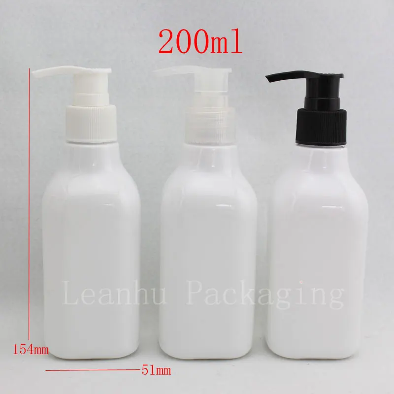 200ml X 24 white square plastic bottles with lotion pump ,200g DIY