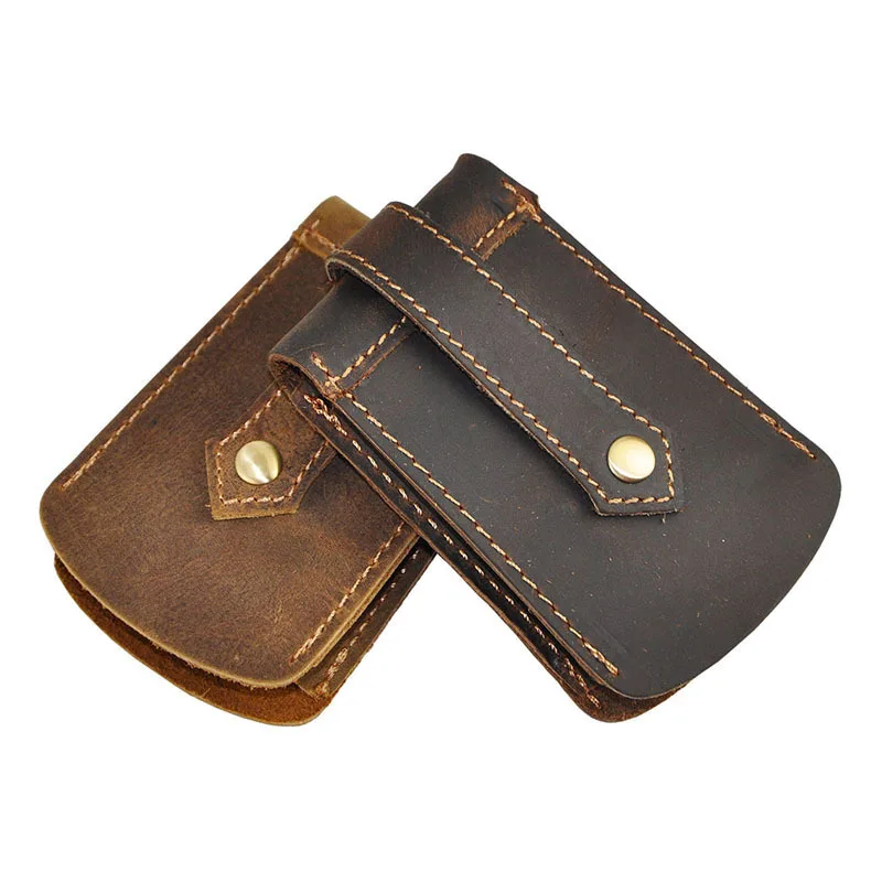 High quality fashion 100% cowhide crazy horse leather key bag car key case wallets waist key bag ...