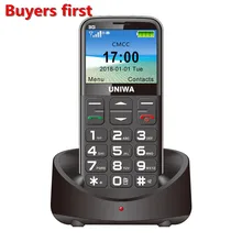 Uniwa V808G мобильный телефон 3g WCDMA кнопка SOS 1400mAh 2,3" экран фонарик Фонарь для мобильного телефона