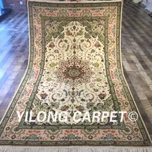 Yilong 5'x8 ручной работы античный персидский Ковры изысканный медальон шелк шерсть Ковры(wy2030s5x8