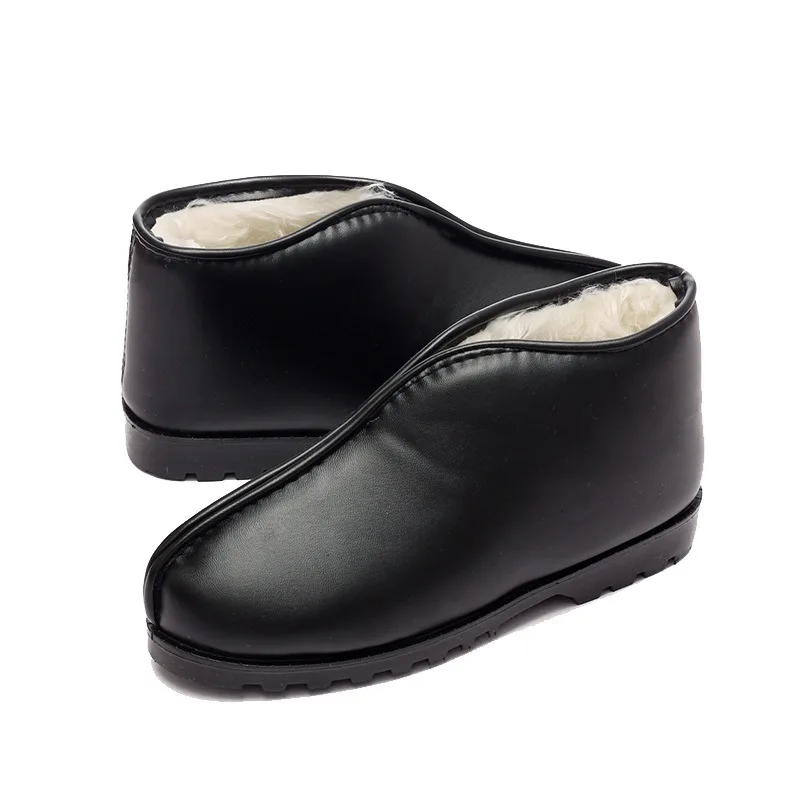 baratas Botas de Neve de Inverno das mulheres Em Casa Sapatos Fechados Quentes Planas Tamanho Grande Moda Botas Senhoras Tornozelo Bota De Neve De Couro À Prova D Água Pu bota