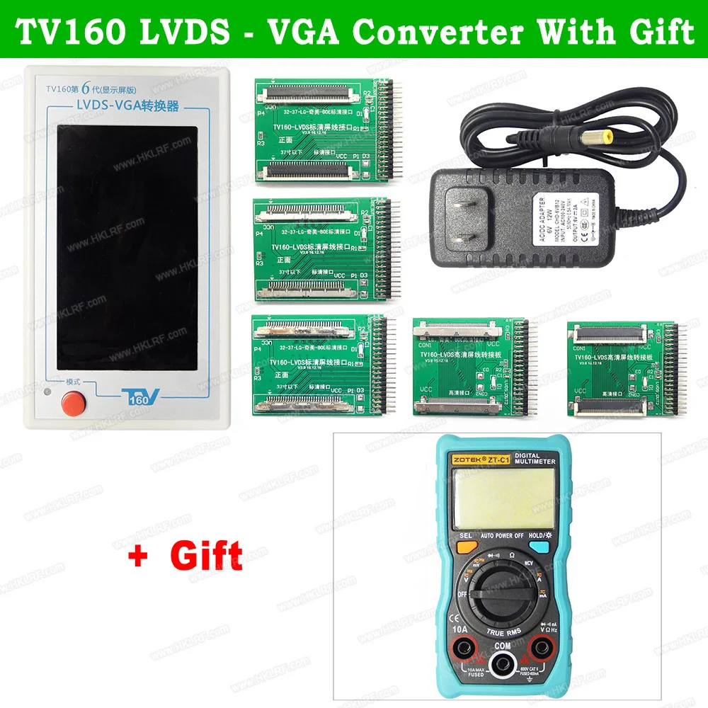 ТВ 160 6 го 7 поколения LVDS Turn VGA конвертер с ЖК дисплеем/светодиодный тестер