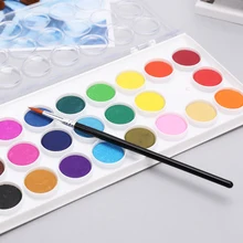 Вода Цвет Краски 12/24/36 Цвета водонепроницаемого материала; Водонепроницаемая Цвет пигментное окрашивание краска для рисования акварельные краски Палитра кистей товары для рукоделия