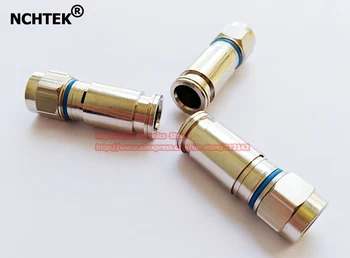 

NCHTEK RG59 Weatherproof F Compression Connector RG-59 Compression Connector (Blue Band)/Free Shipping/50PCS