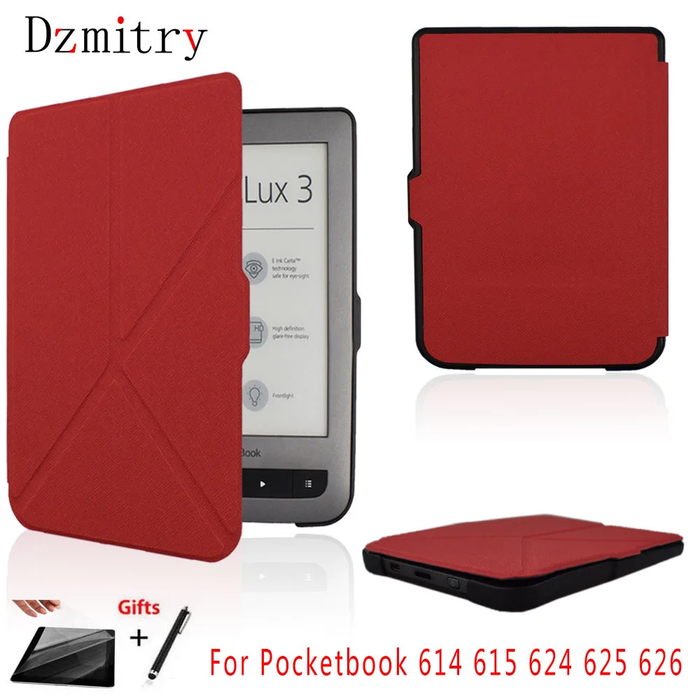 

Pocketbook Basic 2 Touch Lux2/3 Folio Flip eBook Cover Case For Pocketbook 614 615 624 625 626 eReader protection Shell+Film+Pen
