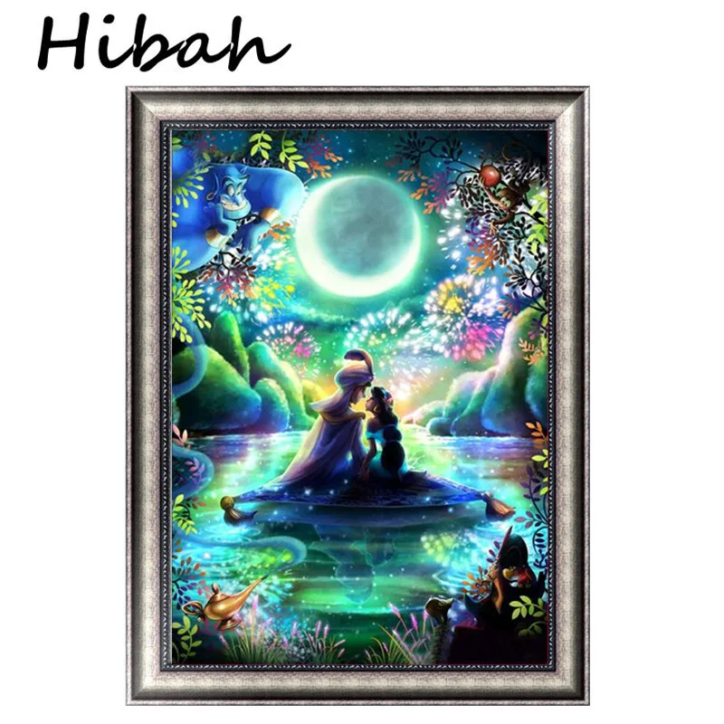 

Aladin Princess Diamond Cross Stitch Diamond Embroidered 5D Diy Cartoon Diamond Mosaic Picture Rhinestone