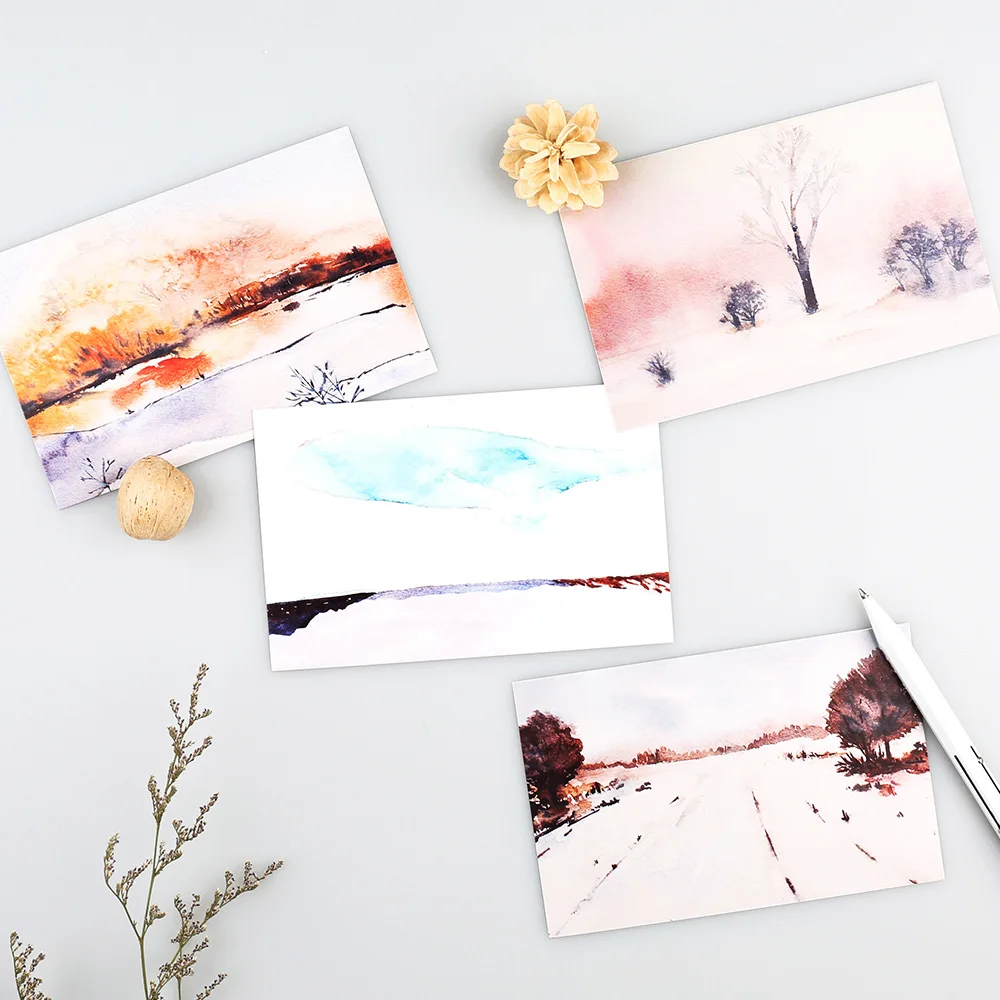 

Postcard set Poetry and far field scenery greeting card visit painting retro card China 30pcs/set