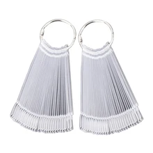 100Pcs Transparent False Nails Fan Practice Polish Display Nail Art Wheel False Tips Stick Design K5BO