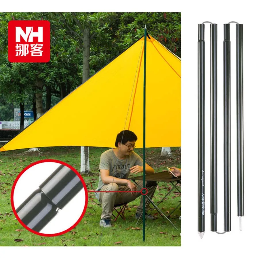 2*2 м алюминиевый сплав навес навеса палатки вертикально полюс для брезент палатки Крышка Тент Naturehike