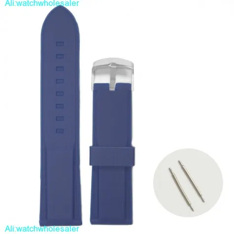 22mm Navy Blue Color Silicone Jelly Rubber Unisex Watch Band Straps WB1054T22JB