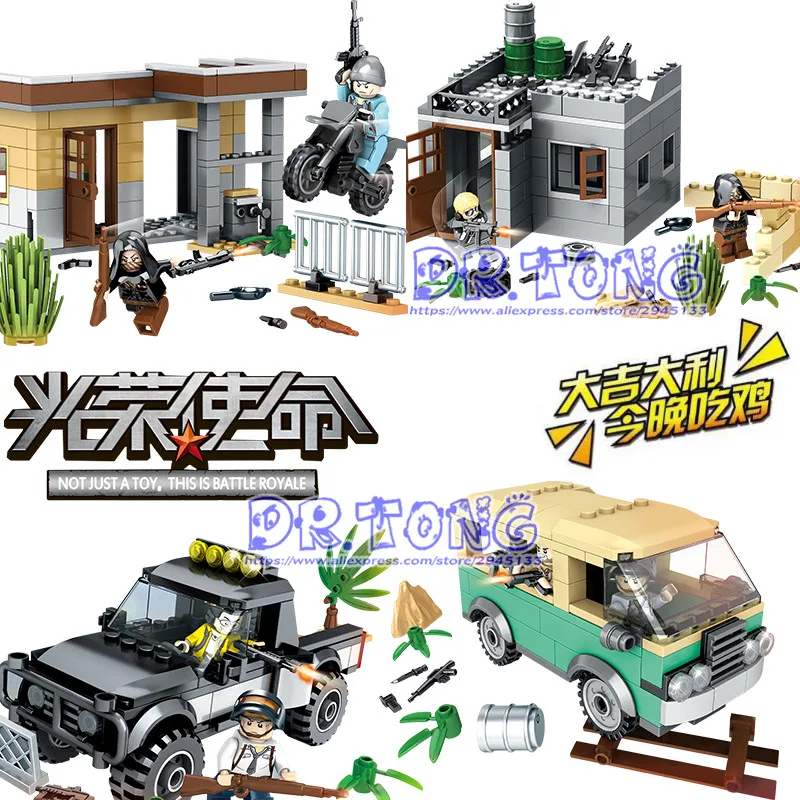 

2018 NEW PUBG FPS Game MILITARY Winner Winner Chicken Dinner Soldier Army Set Model Building Blocks Figures Educational KidsToys