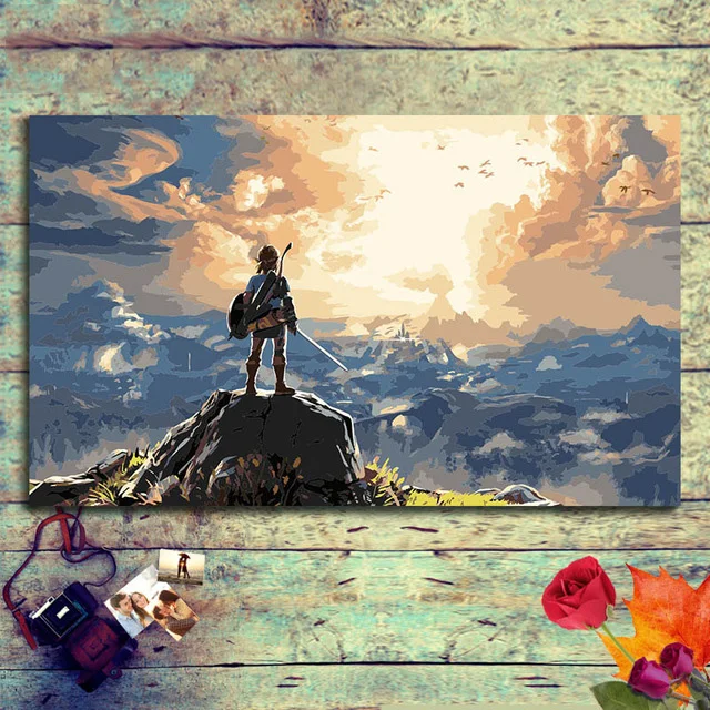 

painting by numbers art paint by number wilderness drawing coloring on canvas with The Legend of Zelda: Breath of the Wild