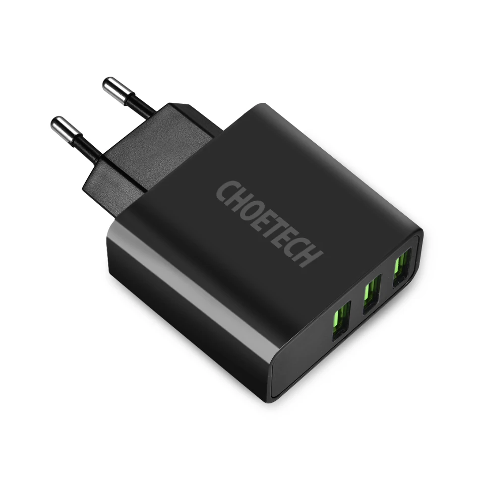 CHOETECH 3 USB зарядное устройство для мобильного телефона светодиодный дисплей дорожное настенное зарядное устройство Быстрая Зарядка адаптер 5 В/3 А 15 Вт для iPhone 11 X XR XS MAX 8