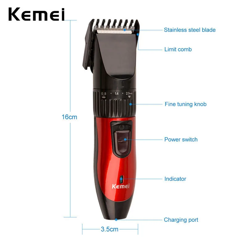 Kemei Professional Hair Clipper Rechargeable Hair Cutting Machine Electric Shaver For Men Beard Trimer Barber Haircut 220-240V Kemei Professional Hair Clipper Rechargeable Hair Cutting Machine Electric Shaver For Men Beard Trimer Barber Haircut 220-240V