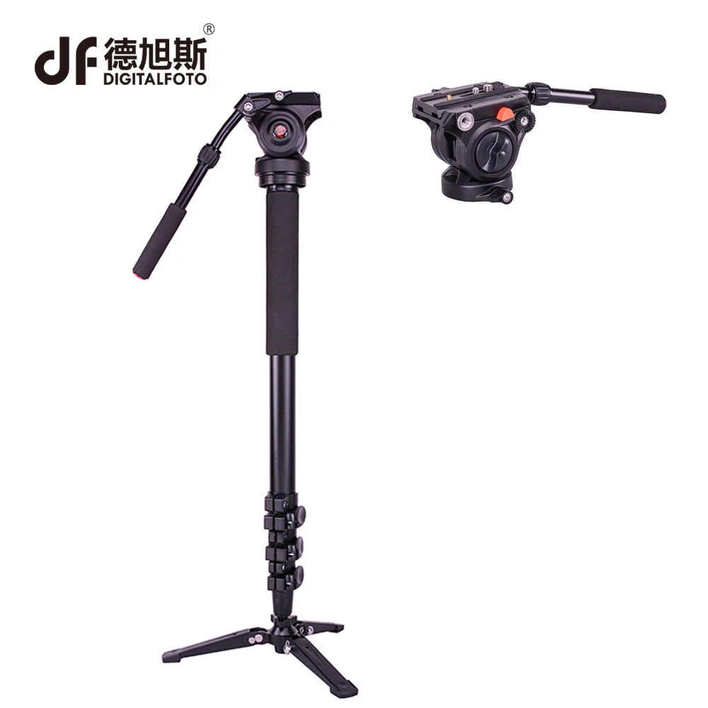 

DM01A 3KG bear Alloy professional camera tripod monopod DSLR stand portable light video stick monopod+ fluid head table tripod