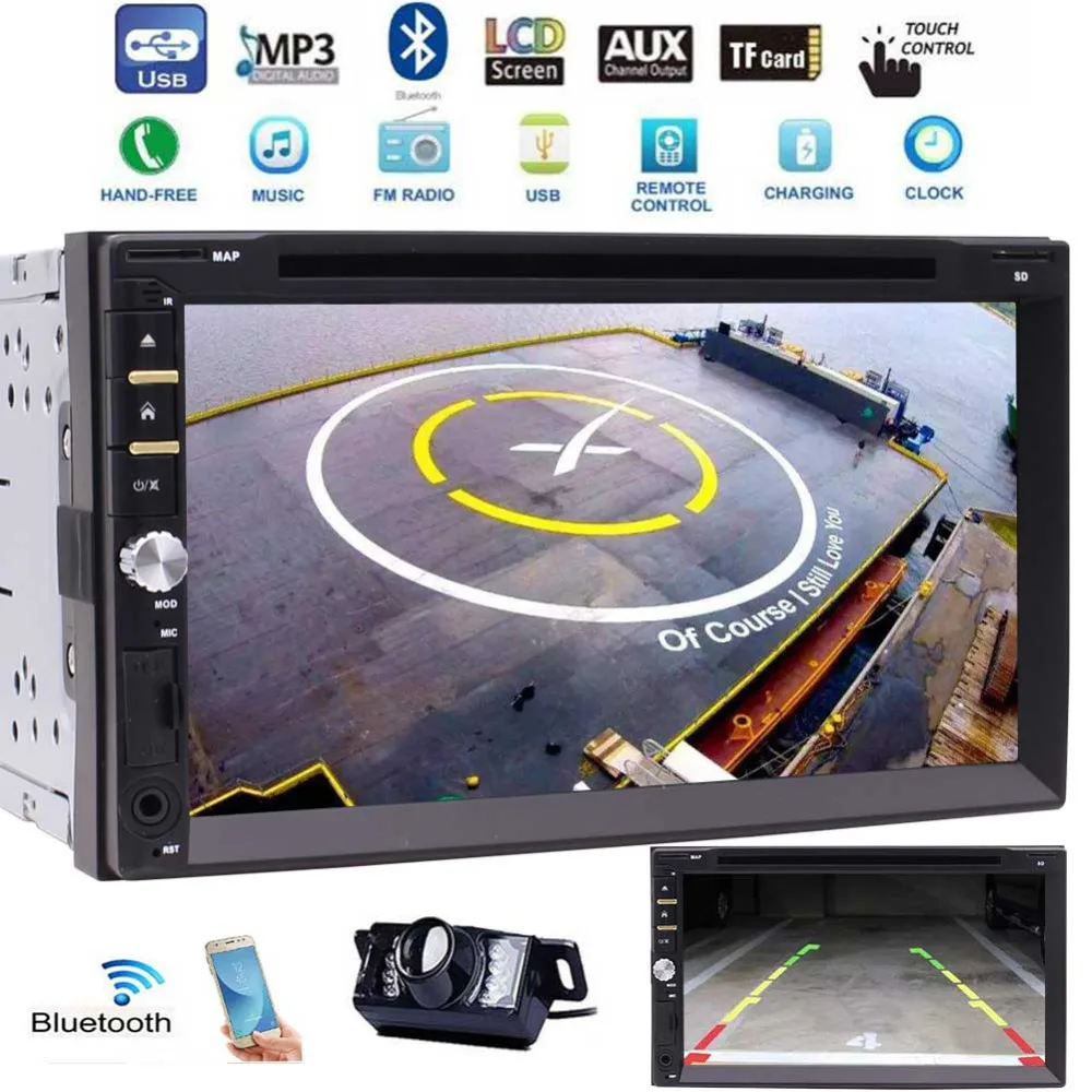 

Eincar Car Audio Double 2Din Stereo Radio Multimedia Head Unit with 3 UI optional- Touchscreen, Bluetooth, DVD/CD, USB/SD, AM/FM