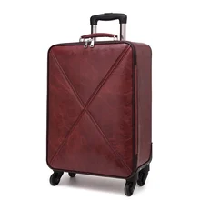 Модные популярные PU сумки на колёсиках для женщин spinner вести Дорожный чемодан-тележка случае мужчин интернат чемодан 1" 20" 24 дюймов
