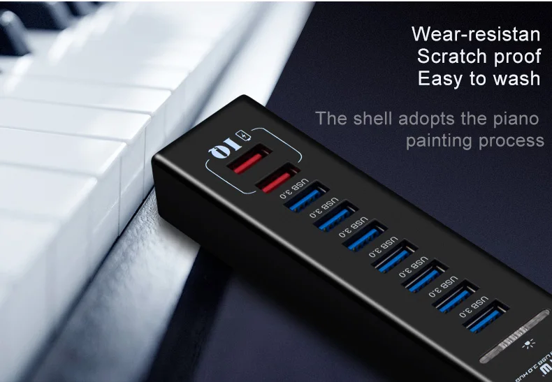 CE RoHS Certificate USB Charging Hub 7 Port USB 3.0 Hub With Power Supply