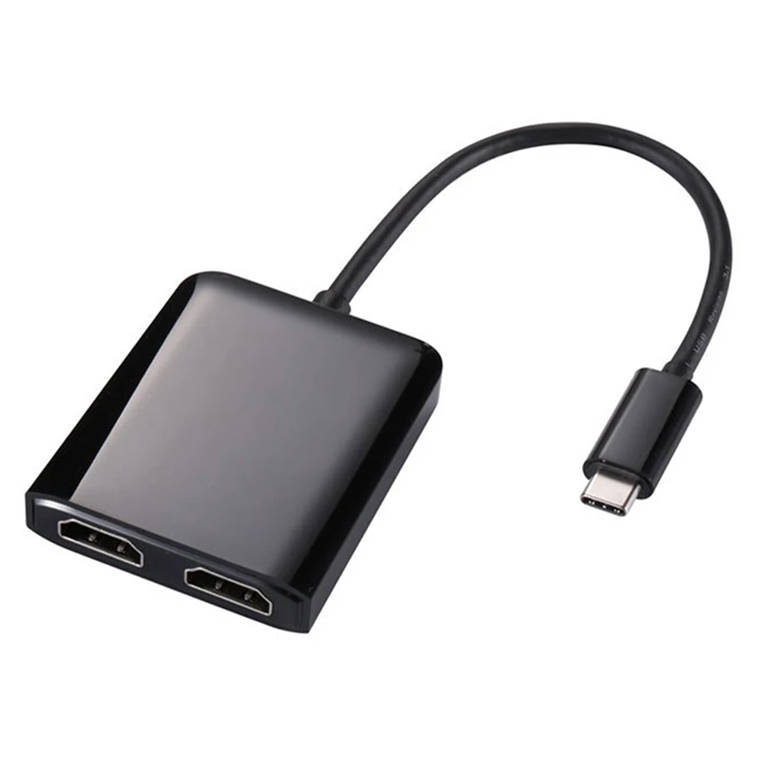 Переходник с USB Type C на двойной HDMI адаптер 3 1 штекер гнездо преобразователь 4K @ 30 Гц