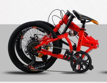 Сверхлегкий портативный складной велосипед с прямым хвостовиком из высокоуглеродистой стали 14 дюймов 20 дюймов