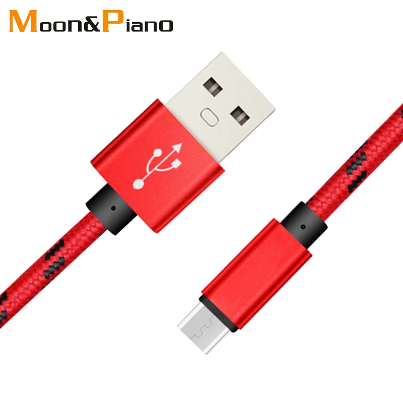 

5V2A Mobile Phone Cable Fast Charging Micro USB Cable Lattice Nylon USB Sync Data For Tablet Android Phone Micro Wire 1m