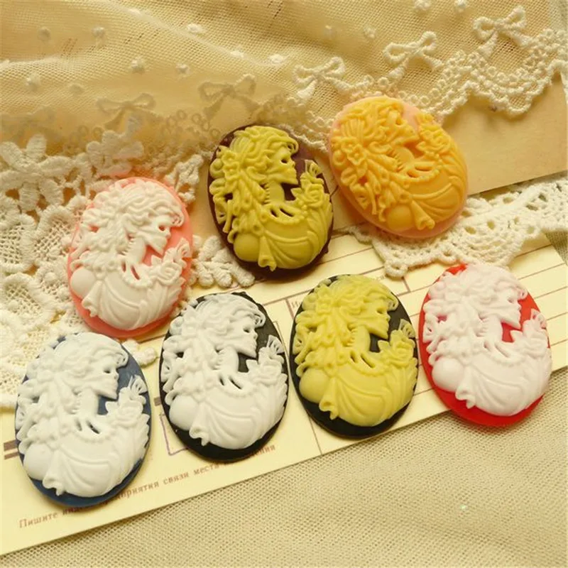 

10pcs Resin Kawaii Skull Cameo Resin FlatBack Cabochon For Necklace Decorative Accessories
