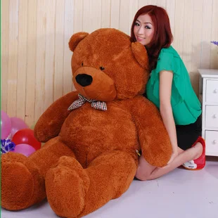lovely bear toy plush toy cute big eyes bow stuffed bear toy teddy bear birthday gift dark brown 120cm lovely bear couple doll decoration brown