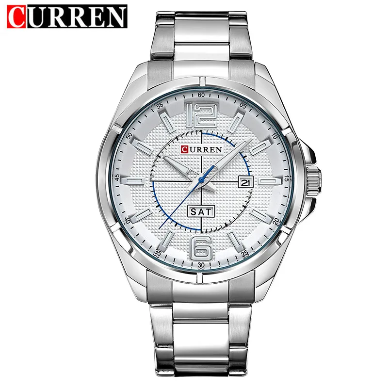CURREN Brand Men Watches business Quartz 30M waterproof watches men s stainless steel band auto date