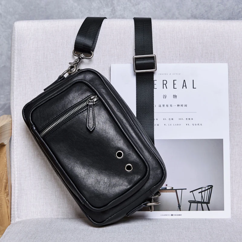

BAQI Brand Men Handbags Genuine Cow Leather 2019 Fashion Casual Business Mens Shoulder Messenger Bag Men's Crossbody Bag male