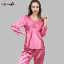 Пижамы для Для женщин на весну и зиму пижамы Новая мода с длинным рукавом Невесты шелковые пижамы Pijamas Mujer Invierno плюс Размеры e0245
