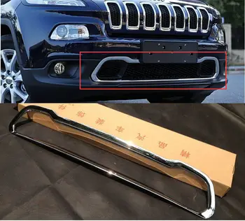 

ForJEEP Cherokee 2014 2015 Front Lower Grill Grille Cover Trims ABS Chrome