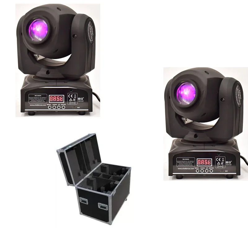 

Flight Case with 2 pieces/lot LED 30W Spot Light DMX512/Master-Slave/Auto Run/Sound controller Moving Head Light DJ/Bar/Disco