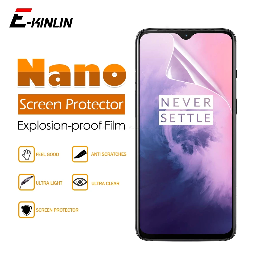 

2pcs/lot Soft Guard Anti Explosion Nano Protective Film For One Plus OnePlus 7 6T 6 5T 5 Clear Glossy Screen Protector