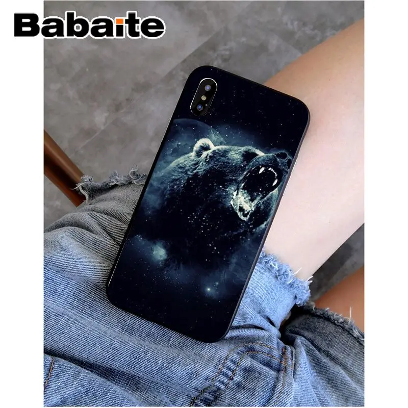 Babaite grizzly bear Новинка чехол для телефона Fundas чехол для Apple iPhone 8 7 6 6S Plus X XS MAX 5 5S SE XR чехол