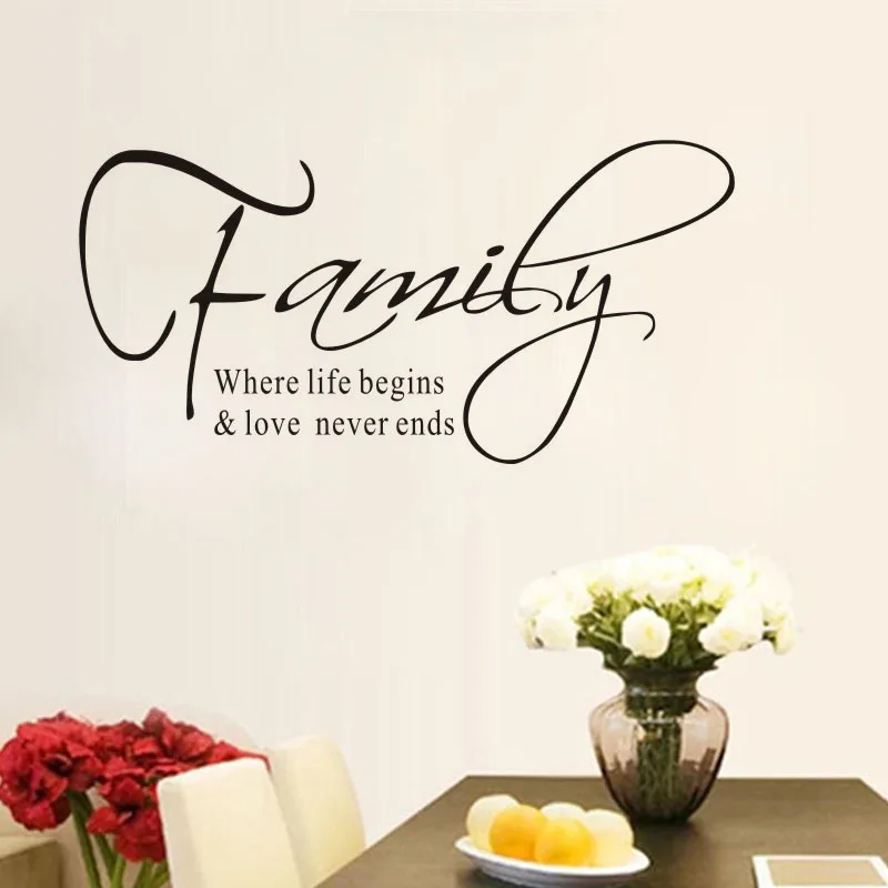 Us 418 27 Di Scontoadesivi Murali Citazione Complementi Arredo Casa Famiglia Dove La Vita Inizia E Lamore Non Finisce Mai Stencil Per Le Pareti