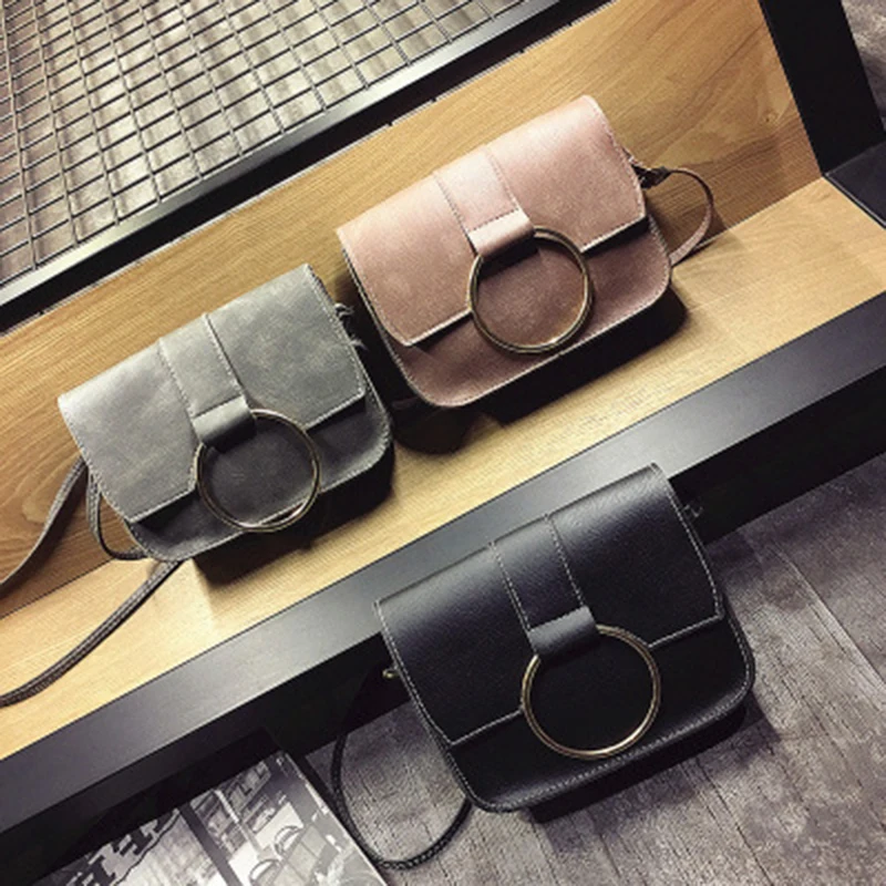 

2019 Fashion brand new shoulder bags for women Scrub Buckle decoration Retro High quality PU leather Women's Designer Handbag