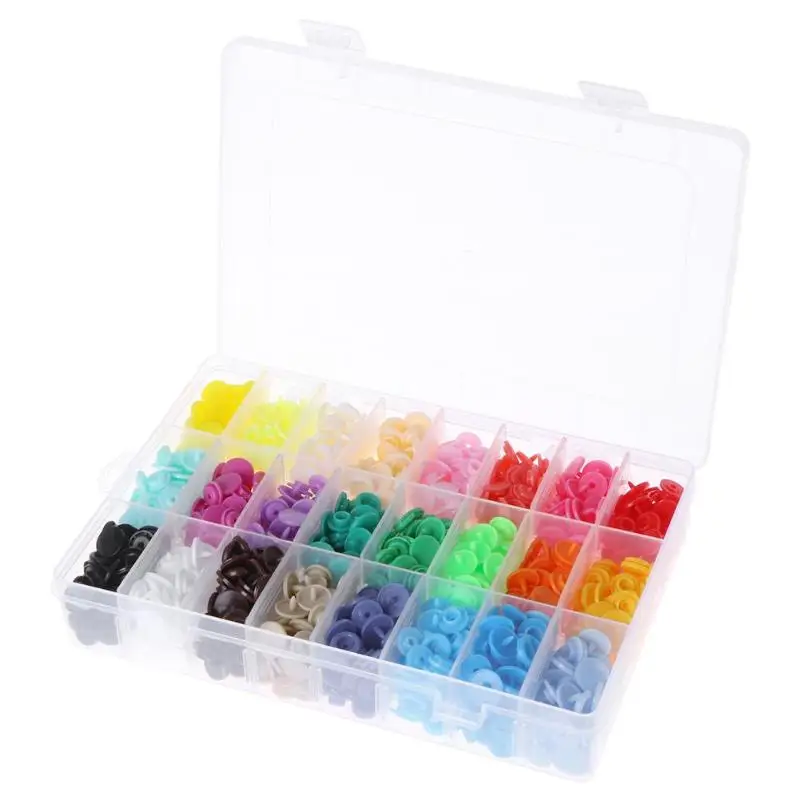 

360pcs 24 Colors T5 Plastic Press Stud Buttons Fastener 12mm Resin Snap Button For DIY Handmade Baby Clothing Bags