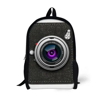 

INSTANTARTS Stylish Kids Boys School Bags 3D Guitar Pattern Book Bag for Primary School Mochila Teenager Girls Red Shoulder Bags