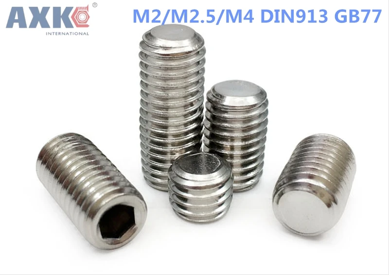 AXK M2/M2.5/M3/M4 DIN913 GB77 набор винтов 304 нержавеющая сталь Внутренняя шестигранная