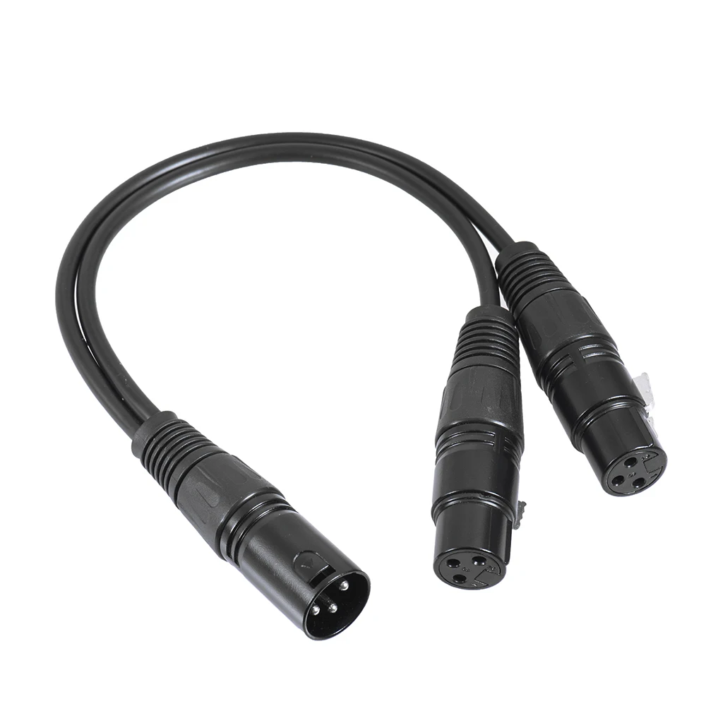 

0.3m/ 1ft XLR Y Cable Cord 3-Pin Male to Dual Female Plug for Microphone Mixer Mixing Console