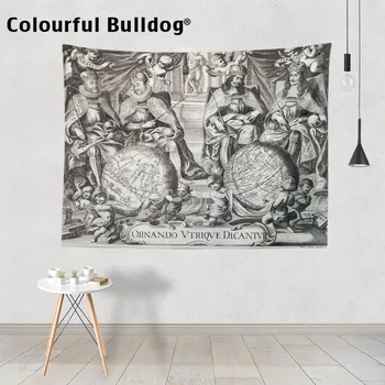 

Vintage World Map Wall Hanging Tapestries 3D Print Fabric Geometric Colorful Compass Yoga Blankets Retro Beach Towels Decor Home