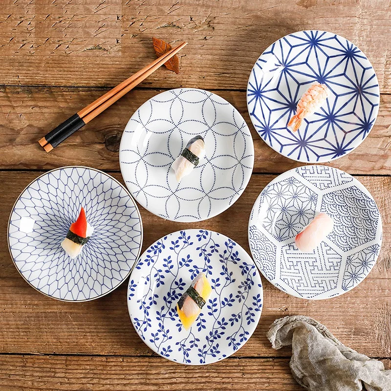 

5 pcs Hand-painted 16.5CM Ceramic Dish Plate New Creative Made in Japan Japanese Style Gift