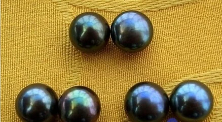 hot sell new - -hot 13377 3PAIR 11-12MM BLACK ROUND FRESHWATER PEARL EARRING SILVER | Украшения и аксессуары