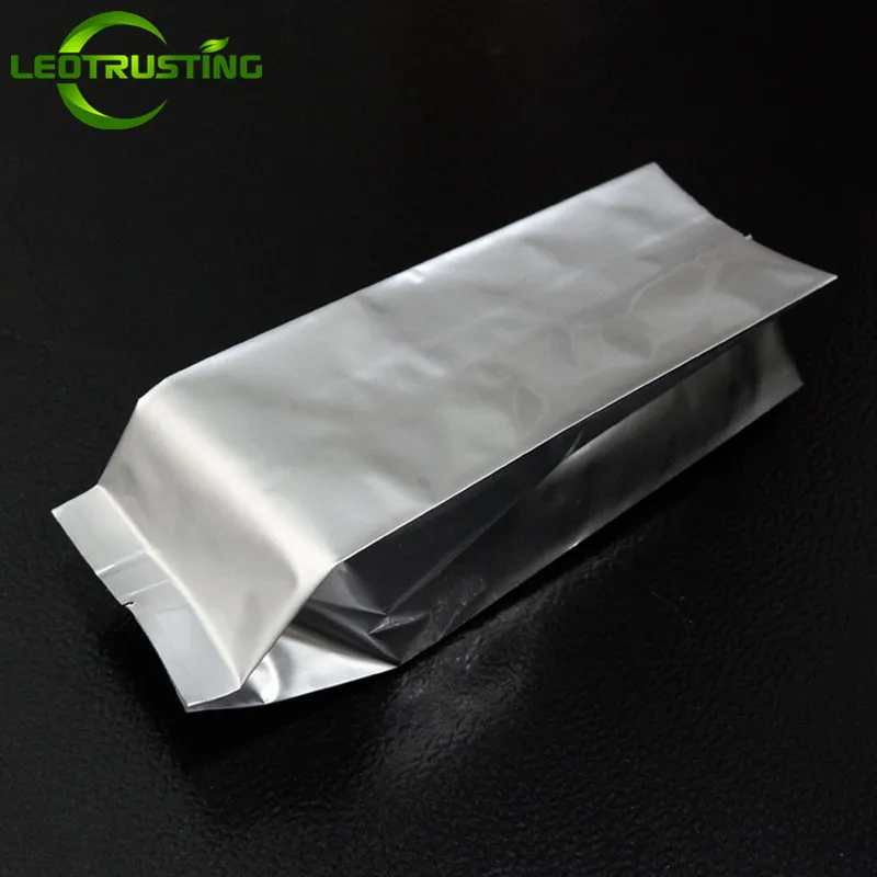 Leotrusting 100pcs Side Gussets Aluminum Foil Bag Coffee Beans Metallic