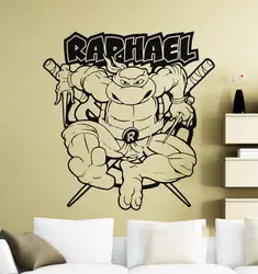 Черепашки мутанты ниндзя виниловые Raphael настенные стикеры наклейка домашняя внутренняя отделка Ретро мультфильм плакат для детской